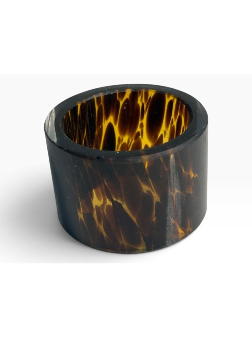 Vintage Tortoiseshell Glass Napkin Rings Set of 6 Faux Tortoise Shell Table Deco - Picture 10 of 16